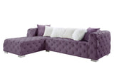 Acme - Qokmis Sectional Sofa W/6 Pillows LV00389 Purple Velvet