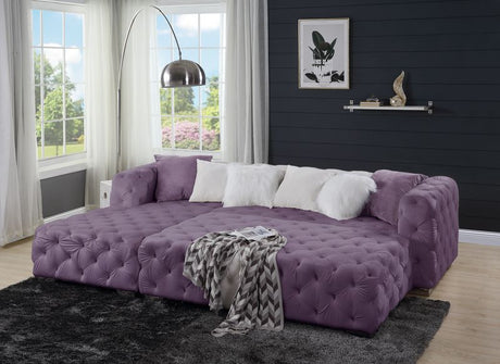 Acme - Qokmis Ottoman LV00390 Purple Velvet