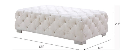 Acme - Qokmis Ottoman LV00392 Beige Velvet