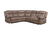 Acme - Dollum Motion Sectional Sofa LV00397 Two Tone Chocolate Velvet