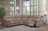 Acme - Dollum Motion Sectional Sofa LV00397 Two Tone Chocolate Velvet