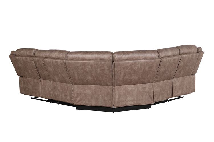 Acme - Dollum Motion Sectional Sofa LV00397 Two Tone Chocolate Velvet