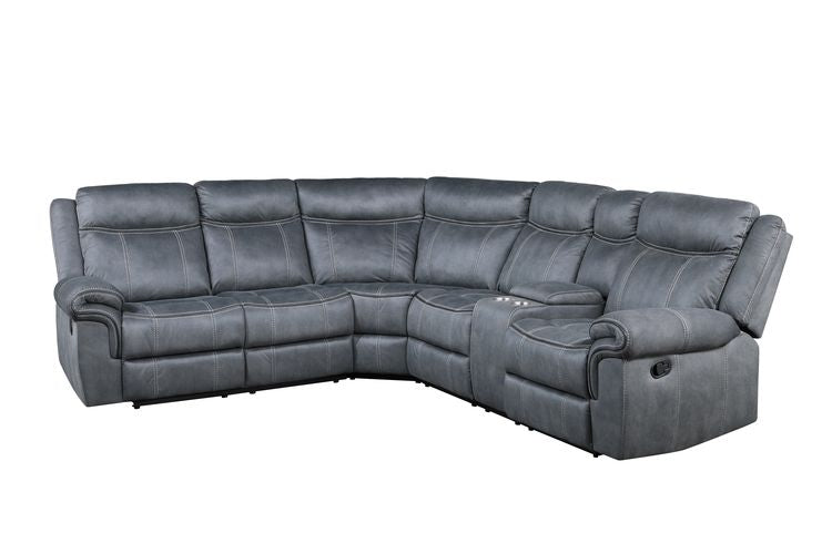 Acme - Dollum Motion Sectional Sofa LV00398 Two Tone Gray Velvet