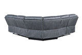 Acme - Dollum Motion Sectional Sofa LV00398 Two Tone Gray Velvet