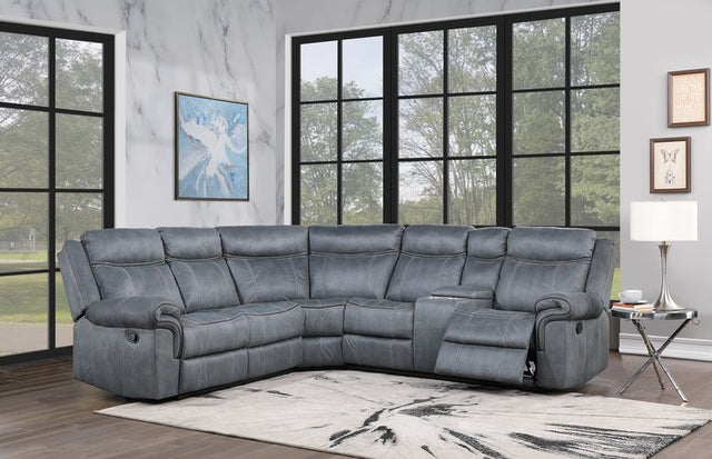 Acme - Dollum Motion Sectional Sofa LV00398 Two Tone Gray Velvet