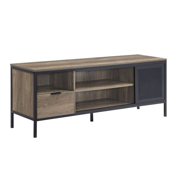 Acme - Nantan Tv Stand LV00404 Rustic Oak & Black Finish