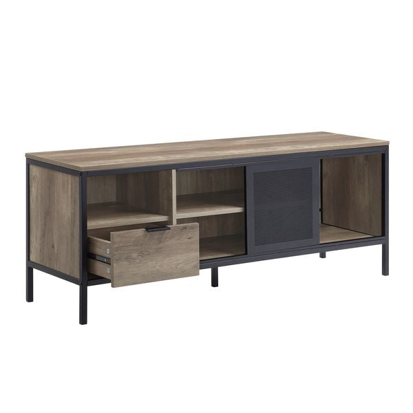 Acme - Nantan Tv Stand LV00404 Rustic Oak & Black Finish