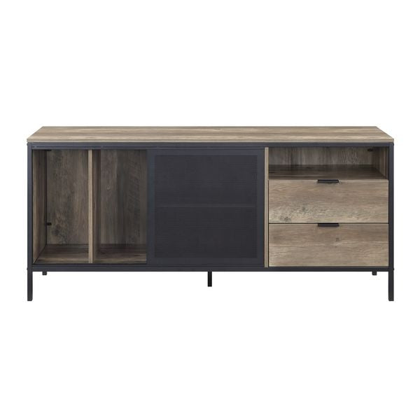 Acme - Nantan Tv Stand LV00405 Rustic Oak & Black Finish