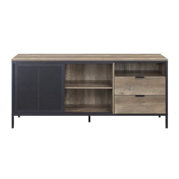 Acme - Nantan Tv Stand LV00405 Rustic Oak & Black Finish