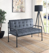 Brantley Loveseat LV00426 Gray Velvet & Sandy Gray Finish | Acme | Home Elegance USA