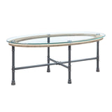 Acme - Brantley Coffee Table LV00435 Clear Glass & Sandy Gray Finish