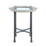 Brantley End Table LV00436 Clear Glass & Sandy Gray Finish | Acme - LV00436 - Home Elegance USA - 3