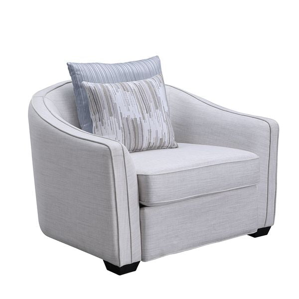 Acme - Mahler II Chair W/2 Pillows LV00487 Beige Linen