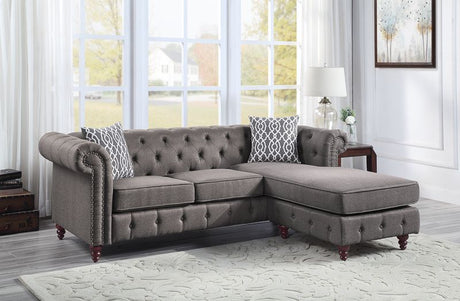 Acme - Waldina Reversible Sectional Sofa LV00499 Brown Fabric