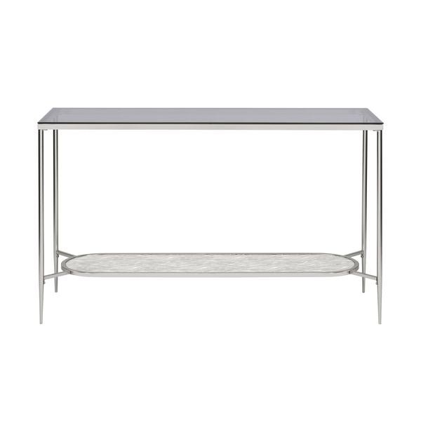 Adelrik Sofa Table LV00576 Glass & Chrome Finish | Acme - LV00576 - Home Elegance USA - 2