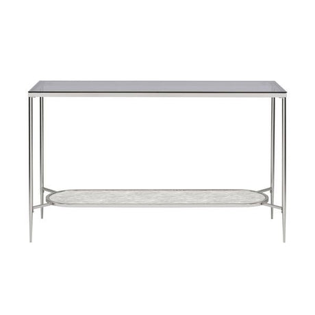 Adelrik Sofa Table LV00576 Glass & Chrome Finish | Acme - LV00576 - Home Elegance USA - 2