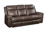 Acme - Lydia Motion Sofa W/USB LV00654 Brown Leather Aire