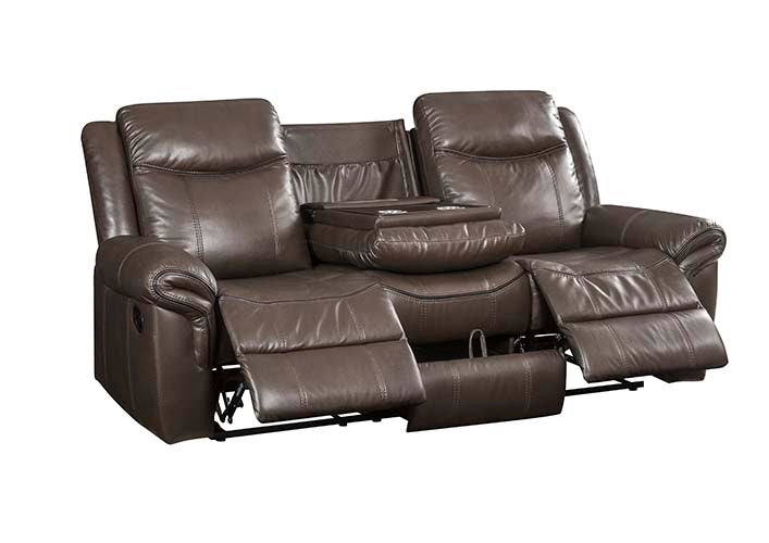 Acme - Lydia Motion Sofa W/USB LV00654 Brown Leather Aire