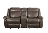 Acme - Lydia Motion Loveseat W/USB & Console LV00655 Brown Leather Aire