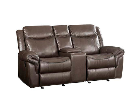Acme - Lydia Motion Loveseat W/USB & Console LV00655 Brown Leather Aire