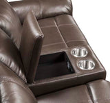 Acme - Lydia Motion Loveseat W/USB & Console LV00655 Brown Leather Aire