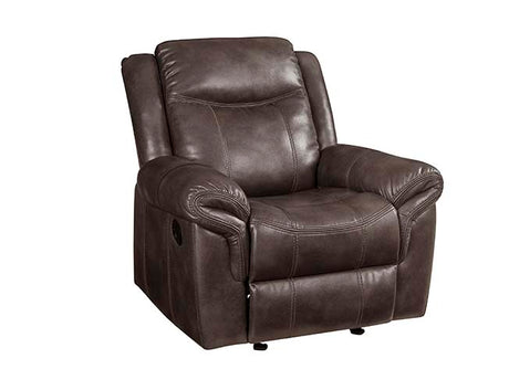 Acme - Lydia Motion Glider Recliner LV00656 Brown Leather Aire