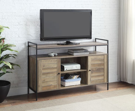 Baina Tv Stand LV00743 Rustic Oak & Black Finish | Acme - LV00743 - Home Elegance USA - 1