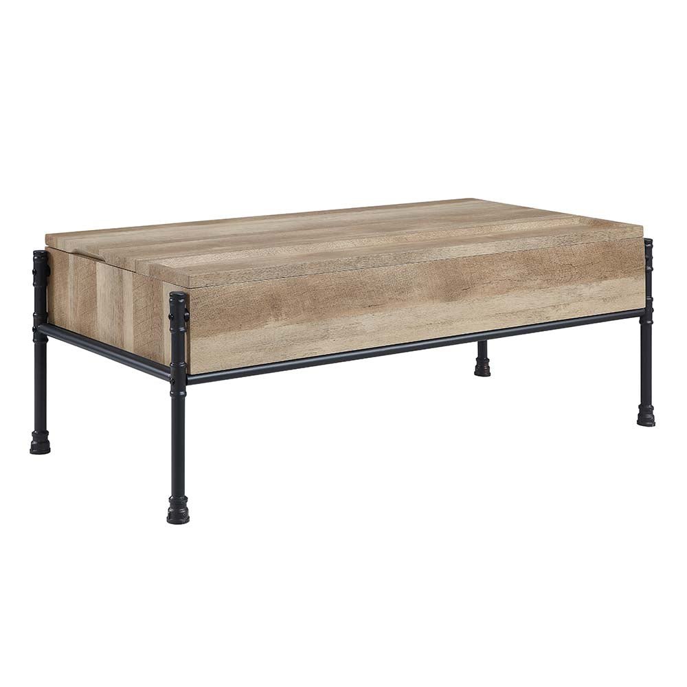 Brantley Coffee Table W/Lift Top LV00747 Oak & Sandy Black Finish | Acme - LV00747 - Home Elegance USA - 3