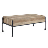 Acme - Brantley Coffee Table W/Lift Top LV00747 Oak & Sandy Black Finish