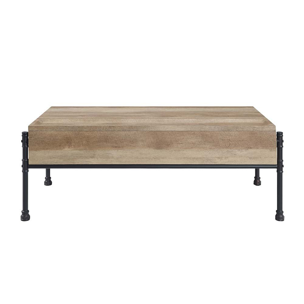 Brantley Coffee Table W/Lift Top LV00747 Oak & Sandy Black Finish | Acme - LV00747 - Home Elegance USA - 4