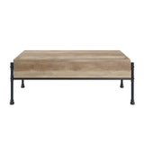 Brantley Coffee Table W/Lift Top LV00747 Oak & Sandy Black Finish | Acme - LV00747 - Home Elegance USA - 4