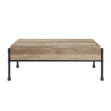 Acme - Brantley Coffee Table W/Lift Top LV00747 Oak & Sandy Black Finish