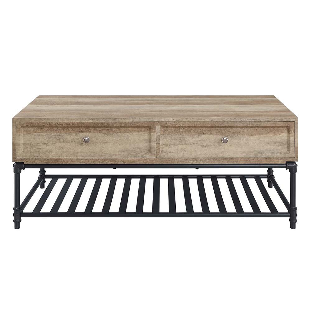 Brantley II Coffee Table LV00748 Oak & Sandy Black Finish | Acme - LV00748 - Home Elegance USA - 2