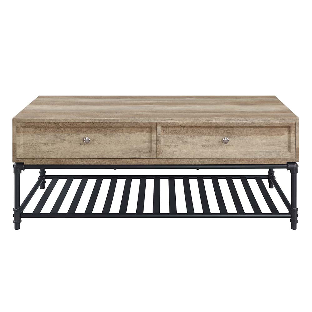 Acme - Brantley II Coffee Table LV00748 Oak & Sandy Black Finish