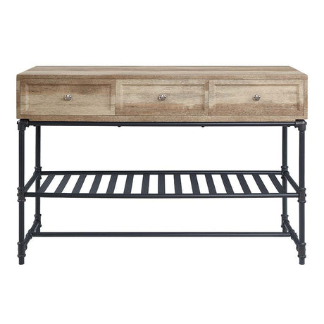 Brantley II Sofa Table LV00750 Oak & Sandy Black Finish | Acme | Home Elegance USA