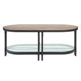 Brantley Coffee Table LV00751 Oak & Sandy Black Finish | Acme - LV00751 - Home Elegance USA - 2