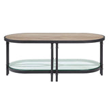 Acme - Brantley Coffee Table LV00751 Oak & Sandy Black Finish