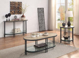 Brantley Coffee Table LV00751 Oak & Sandy Black Finish | Acme - LV00751 - Home Elegance USA - 4