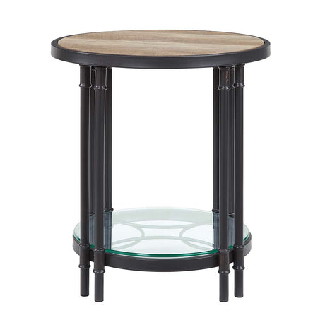 Acme - Brantley End Table LV00752 Oak & Sandy Black Finish