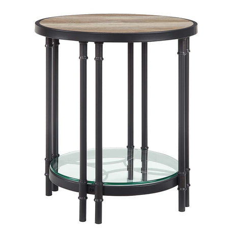 Brantley End Table LV00752 Oak & Sandy Black Finish | Acme - LV00752 - Home Elegance USA - 1