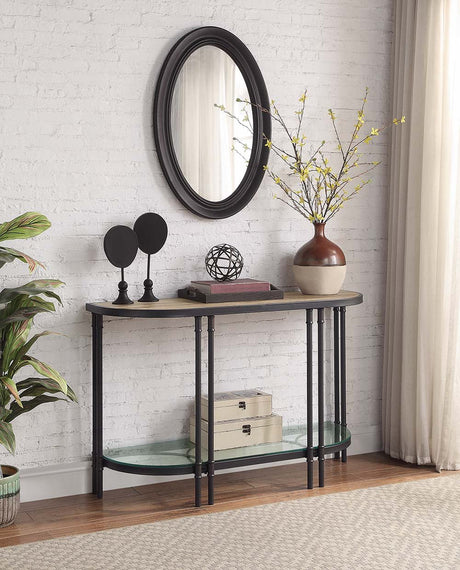 Brantley Sofa Table LV00753 Oak & Sandy Black Finish | Acme - LV00753 - Home Elegance USA - 1