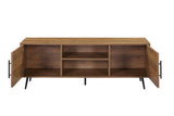 Acme - Wafiya Tv Stand LV00789 Rustic Wood & Black Finish