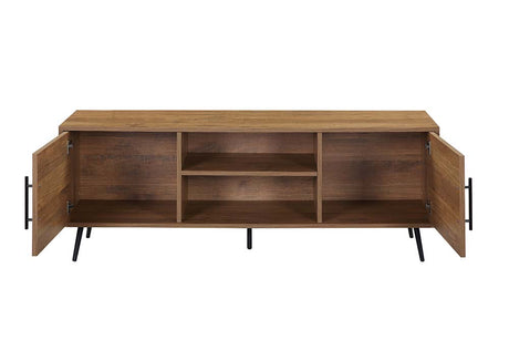 Acme - Wafiya Tv Stand LV00789 Rustic Wood & Black Finish