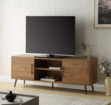 Acme - Wafiya Tv Stand LV00789 Rustic Wood & Black Finish