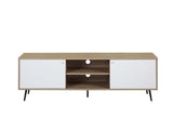 Acme - Wafiya Tv Stand LV00790 Rustic Oak, White & Black Finish