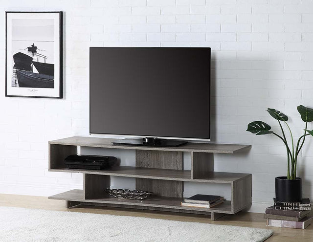 Abhay Tv Stand LV00794 Grey Oak Finish | Acme - LV00794 - Home Elegance USA - 1