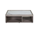 Acme - Walden Coffee Table LV00796 Faux Marble Top & Gray Oak Finish