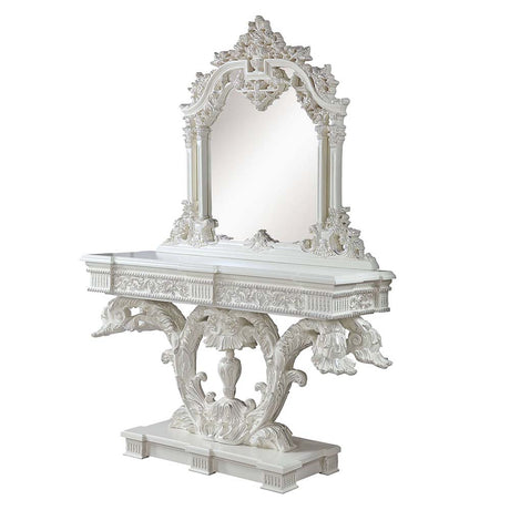 Acme - Vanaheim Sofa Table LV00802 Antique White Finish