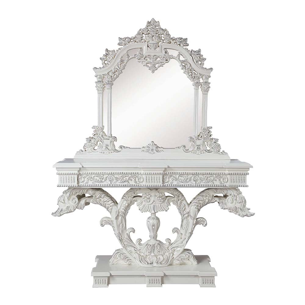 Acme - Vanaheim Sofa Table LV00802 Antique White Finish