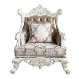 Acme - Vanaheim Chair W/Pillow LV00805 Fabric & Antique White Finish